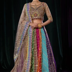 Wedding lehenga for women with hand embroidered choli and zardozi work